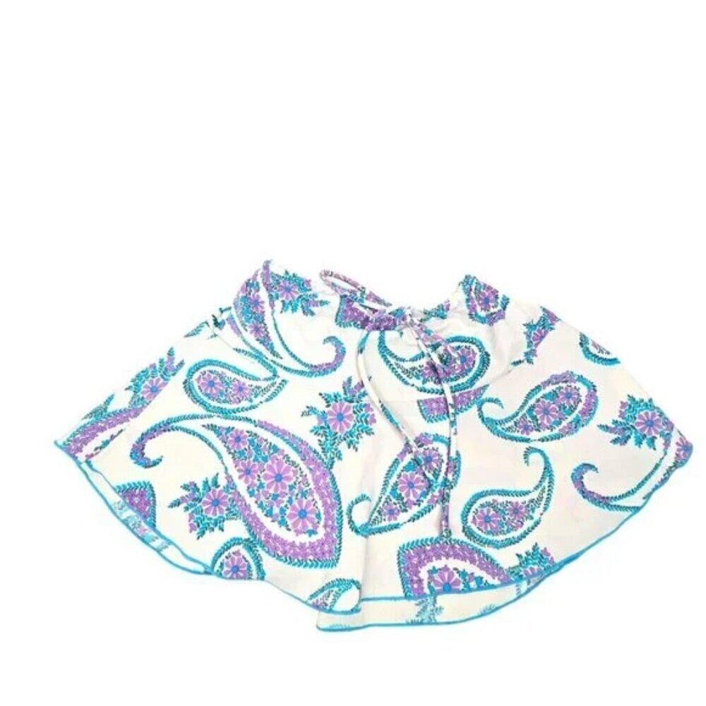 Vintage Esprit Y2K White Paisley Circle Swim Suit Beach Cover